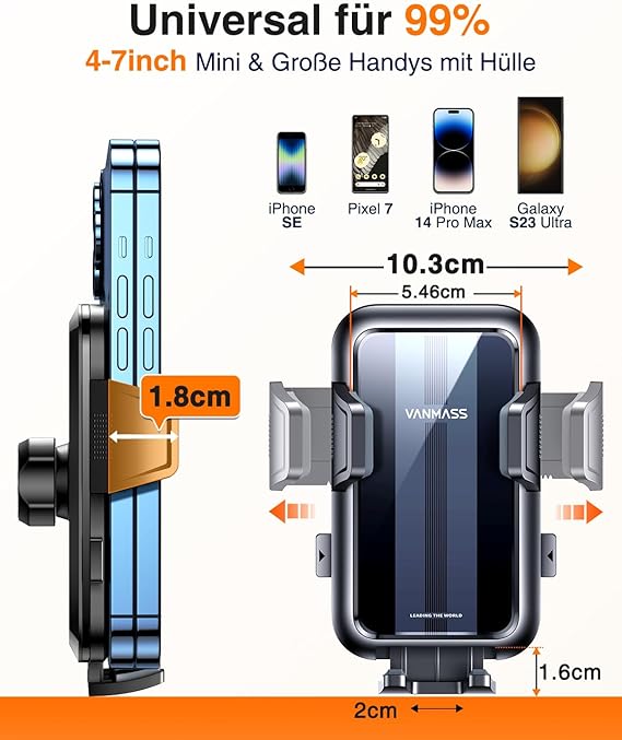 VANMASS Držák mobilního telefonu do auta na větrání【2024 Nejsilnější větrací háčky】 Držák na mobil Auto Vojenská třída Automobilový držák Univerzální držák do auta pro iPhone 15 Pro Max 14 13 Samsung