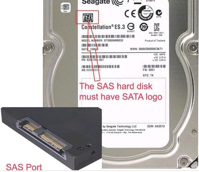 QiCheng&LYS SAS 22pólový na 7pólový + 15pólový SATA pevný disk adaptér s 15pólovým napájecím konektorem, SAS adaptér (2 ks)