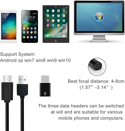 QiCheng&amp;LYS USB Android endoskop 2,0 milijona slikovnih pik CMOS HD 2 v 1 Vodoodporna endoskopska kamera za pregled Togi kačasti kabel za pametni telefon, tablični računalnik (2 m)