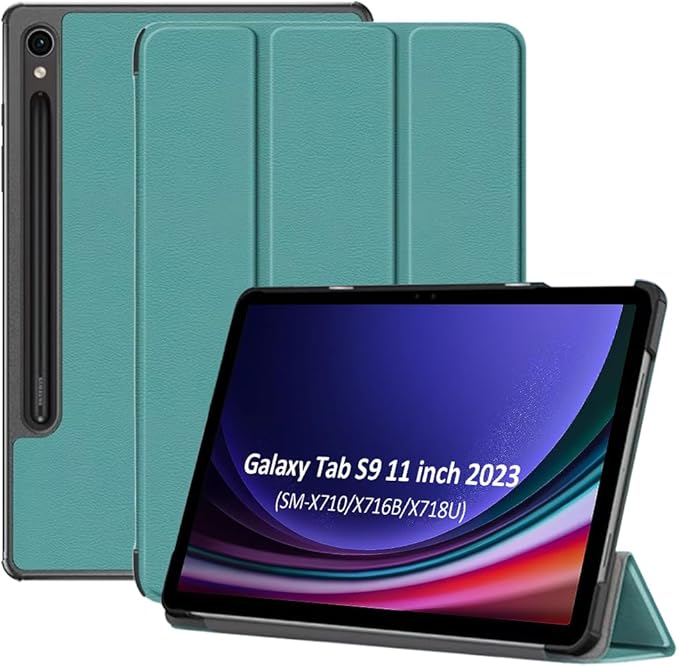 TOKILO Pouzdro pro Samsung Galaxy Tab S9 11 palců 2023 Tablet, Ultra lehká tenká PU kůže Tri-Fold Stand kryt s držákem na tužky a Auto Wake/Sleep (S9 11")