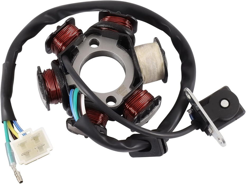 GOOFIT 6 pólová cívka 5 vodičů Samec Plug Ac Půlvlnné zapalování Magneto Stator Výměna pro Gy6 50 ccm 70 ccm 90 ccm 110 ccm 125 ccm ATV čtyřkolka Kapesní kolo skútr Buggy Go Kart