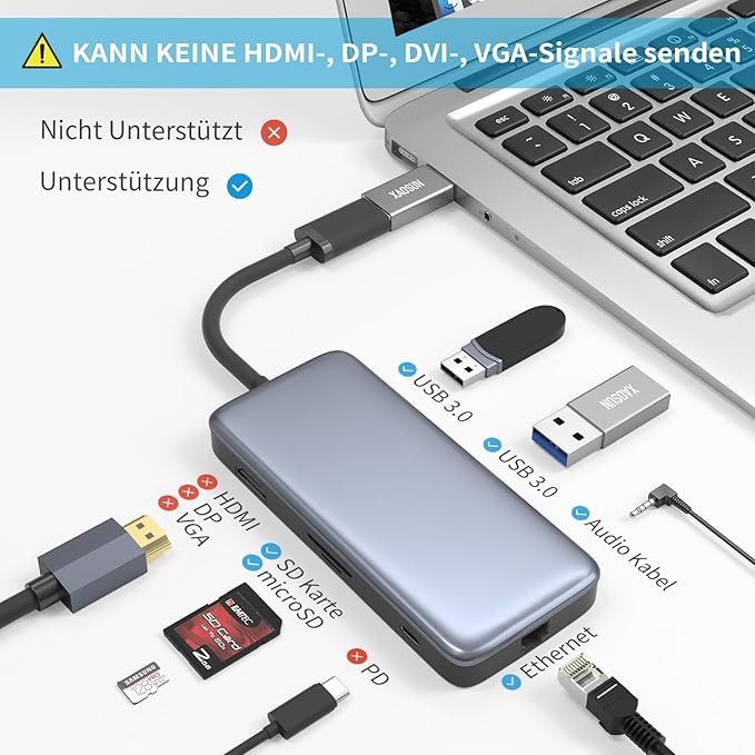 [10 Gbit/s] USB konektor na USB-C zdířku (balení 2 ks), adaptér 3,1 USB-A na USB-C, XAOSUN SuperSpeed Data Sync a 100W rychlé nabíjení – kompatibilní s iPhone 15 Pro Max, laptop, PC, nabíječka,