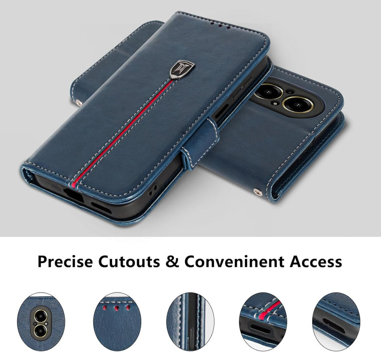 MAMA MOUTH Pouzdro pro Realme C67 4G, Magnet Kůže Přihrádka na karty Pouzdro na mobil, skládací Wallet Kapsa pro Realme C67 4G ochranné pouzdro, Flip TPU Bumper Silikon Cover, nárazuvzdorné pouzdro