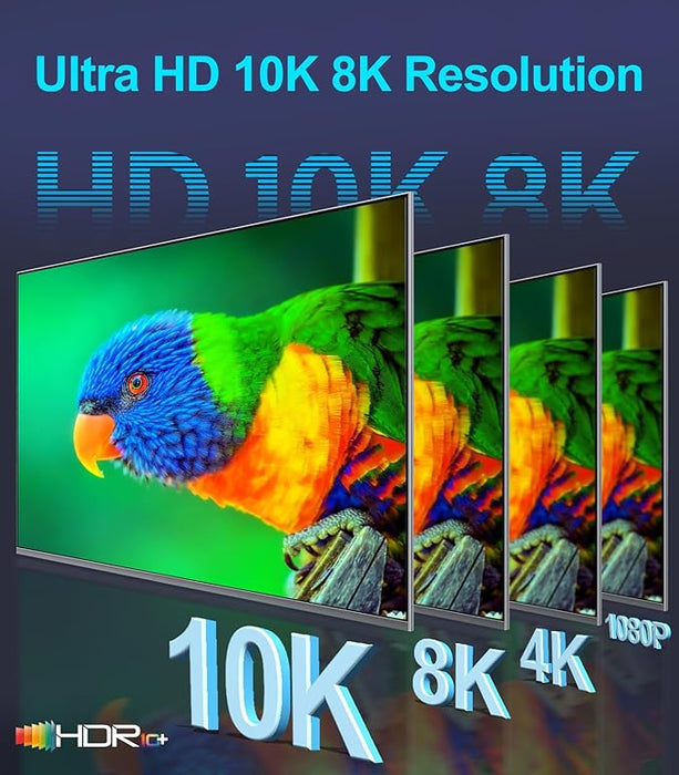 Kabel Sniokco 10K 8K HDMI 2.1 2M, certifikovaný 48Gbps Ultra High Speed HDMI® kabel, 4K 240Hz 165Hz 120Hz, 8K 60Hz, EARC, HDCP2.3, HDR10+, Kompatibilní s PC, TV, Monitor, Sky-Qu , PS5, X Box