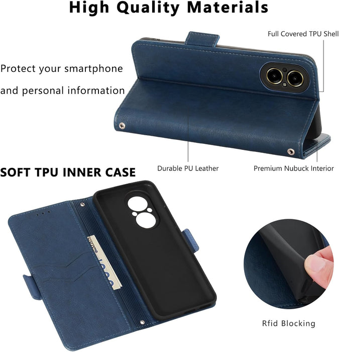 MAMA MOUTH Pouzdro pro Realme C67 4G, Magnet Kůže Přihrádka na karty Pouzdro na mobil, skládací Wallet Kapsa pro Realme C67 4G ochranné pouzdro, Flip TPU Bumper Silikon Cover, nárazuvzdorné pouzdro