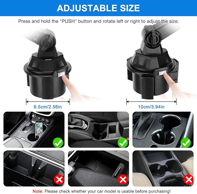 Držák nápojů Auto, držák poháru Auto se stolním podnosem, 3 v 1 Cup Holder Car 360° otočný nástavec Dual Cup Holder Tray stůl se slotem na telefon pro lahve na vodu nápoj Snack