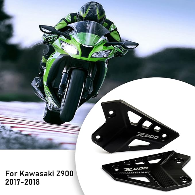 Kyaoayo Ochrana pedálu motocyklu, CNC hliníkový potah zadního kola - sada obložení pedálu, Kawasaki Z900 CNC-modifikace hliníkové slitiny je vhodná pro modely Kawasaki Z900 2017 2018. (Kawasaki)