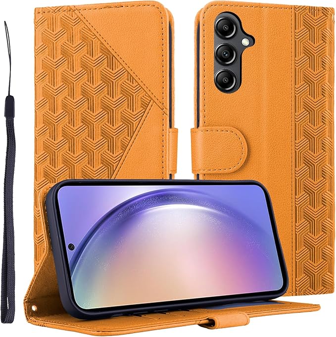 Vkooer Pouzdro pro Samsung Galaxy A34 5G Pouzdro na mobil PU Kožené pouzdro Skládací pouzdro Flip Náprsní taška Case Cover s kapsou na karty Funkce stojánku a magnetickým uzávěrem pro smartphone