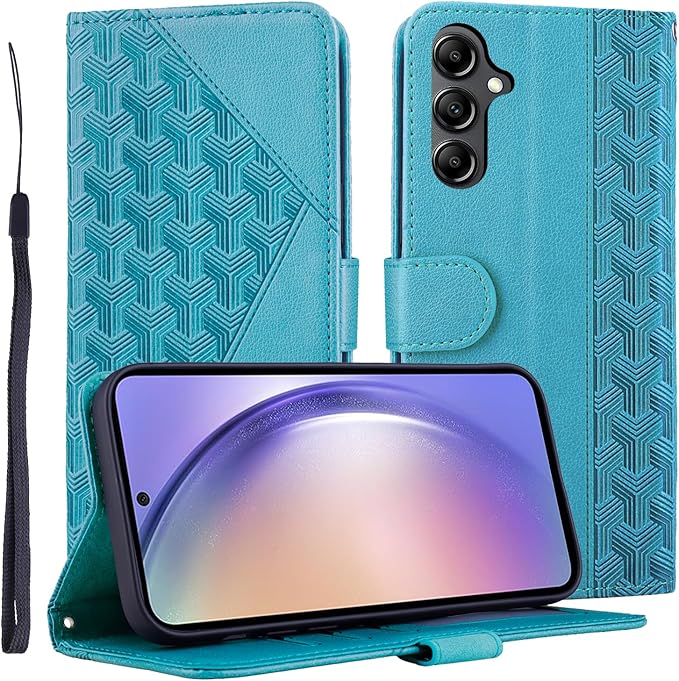 Vkooer Pouzdro pro Samsung Galaxy A34 5G Pouzdro na mobil PU Kožené pouzdro Skládací pouzdro Flip Náprsní taška Case Cover s kapsou na karty Funkce stojánku a magnetickým uzávěrem pro smartphone