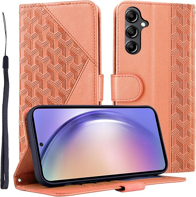 Vkooer Pouzdro pro Samsung Galaxy A34 5G Pouzdro na mobil PU Kožené pouzdro Skládací pouzdro Flip Náprsní taška Case Cover s kapsou na karty Funkce stojánku a magnetickým uzávěrem pro smartphone