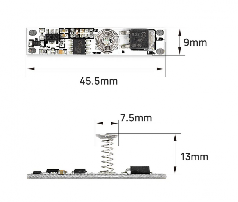 DIM-T9 LED DOTYKOVÝ STMÍVAČ