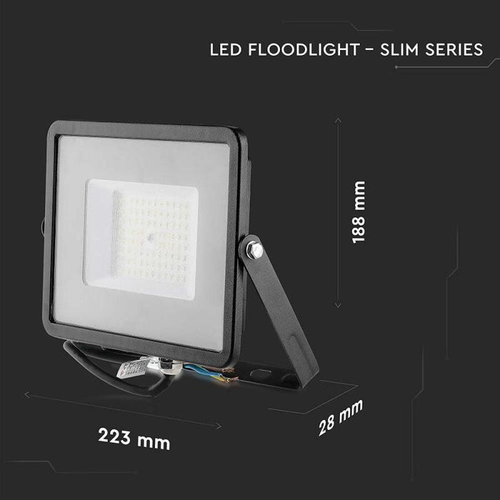 LED-Strahler / schwarzes Gehäuse / SMD-Chip / 50W / 5750lm / 100° / weiß 6500K