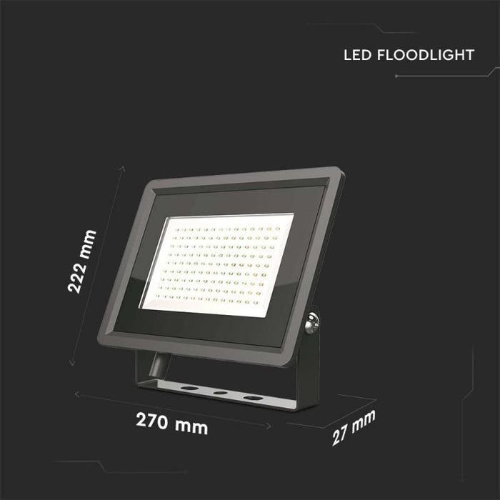 LED-Strahler / Schwarzes Gehäuse / SMD-Chip / 100W / 8700lm / 110° / Neutralweiß 4000K