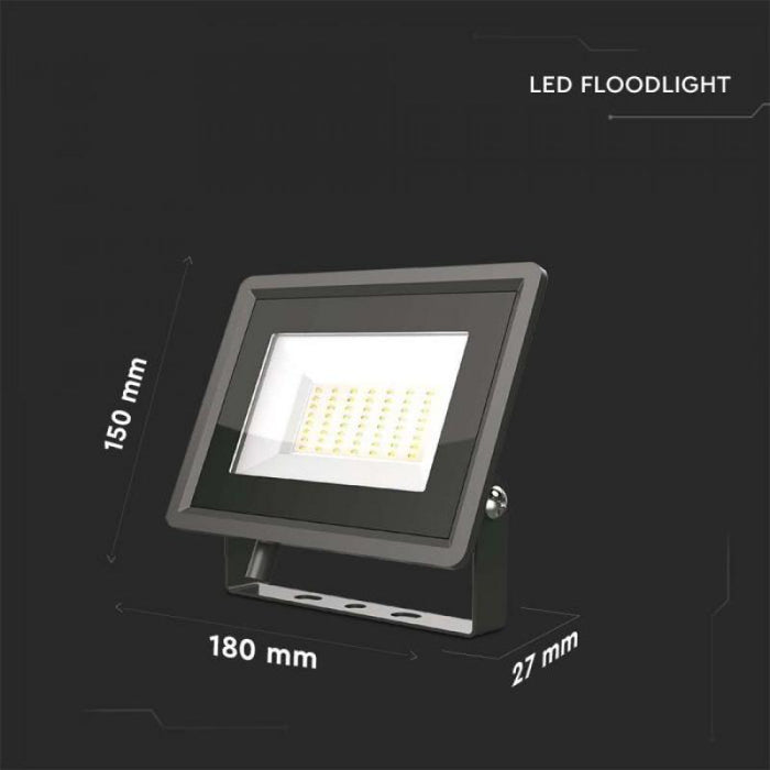 LED-Strahler / Schwarzes Gehäuse / SMD-Chip / 50W / 4300lm / 110° / Neutralweiß 4000K