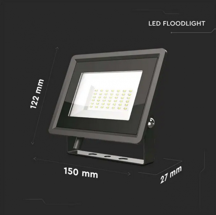 LED-Strahler / Schwarzes Gehäuse / SMD-Chip / 30W / 2510lm / 110° / Neutralweiß 4000K