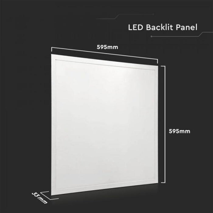 LED panel pod omítku / 36W / 4320lm / 110° / Neutrální bílé světlo / 595x595x33mm