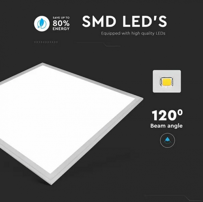 LED panel pod omítku / 40W / 4950lm / 110° / Neutrální bílé světlo 4000K / 595x595mm