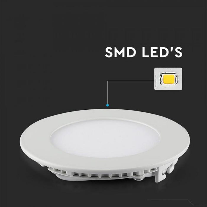 LED-Einbaupanel / SMD-Chip / Weißes Gehäuse / 3W / 130lm / 120° / Neutralweiß 4000K / Φ 84mm