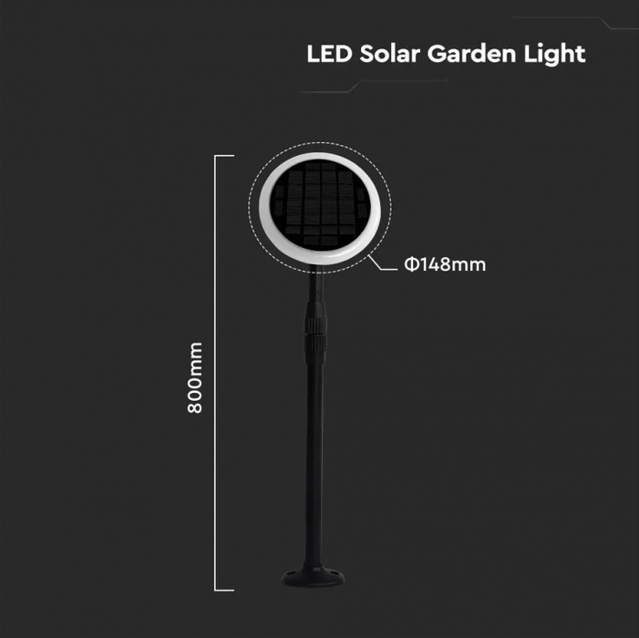 LED-Solarlampe / 3W / 380° / 260lm / Warmweiß 3000K / Bodeneinbau